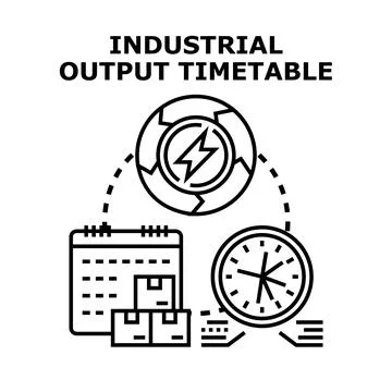 Industrial output timetable planning and production schedule Stock-Illustration