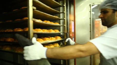 Industrial oven for baking bread. Stock Footage 59869671