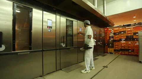 Industrial oven for baking bread. Stock Footage 59869790