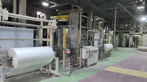 Industrial Palletizing and Packaging Line in Cement Factory, 4K 動画素材 331364917