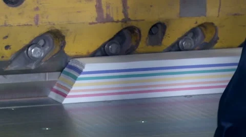 Industrial paper cutting for notes 2 Stock Footage 64850365