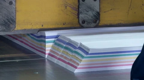 Industrial paper cutting for notes Stock Footage 64765919