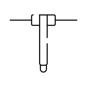 Industrial part line art technical drawing icon Stock Illustration