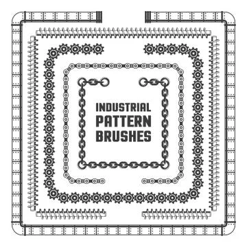 Industrial pattern brushes Stock-Illustration