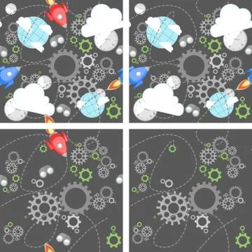 Industrial pattern set on white. イラスト素材