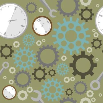 Industrial pattern on white. Illustrazione stock