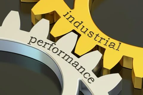 Industrial performance concept on the gearwheels, 3D rendering 스톡 일러스트