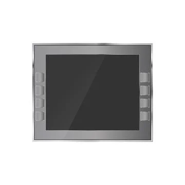 Industrial personal computer. Front view, vector illustration. Stock Illustration