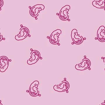 Industrial piercing earring line vector seamless pattern Stock Illustration