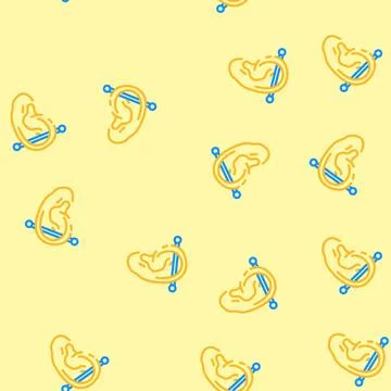 Industrial piercing earring vector seamless pattern Stock Illustration