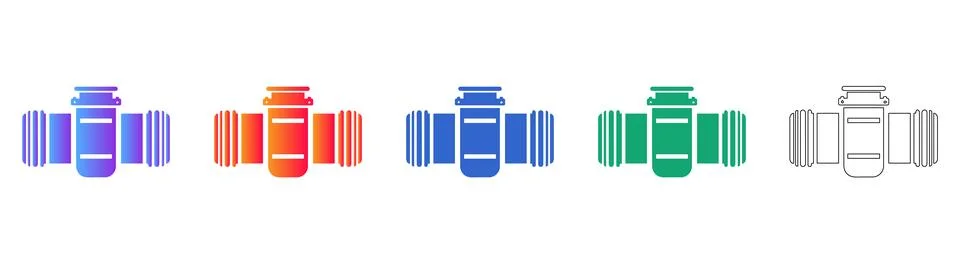 Industrial Pipe Filter Connector Vector Illustrazione stock
