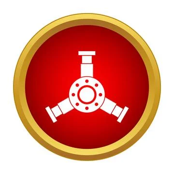 Industrial pipe fitting with connecting flanges icon Stock Illustration