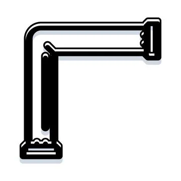 Industrial pipe fitting for connecting fluid systems Stock Illustration
