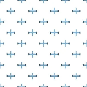 Industrial pipe fitting cross connection seamless pattern Stock Illustration
