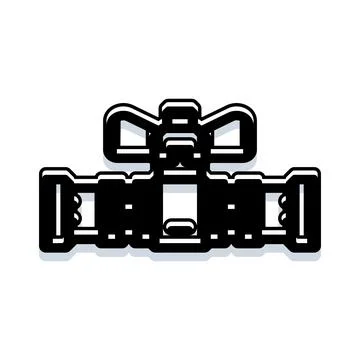 Industrial pipe fitting valve connection mechanism Stock Illustration