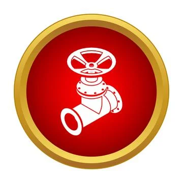 Industrial pipe fitting valve controlling fluid flow icon Stock Illustration