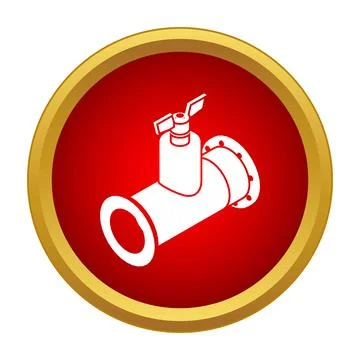 Industrial pipe fitting with valve icon Stock Illustration