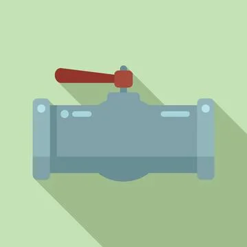 Industrial pipe tap icon flat vector. Drain system Stock Illustration