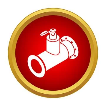 Industrial pipe valve icon representing fluid control systems Stock Illustration