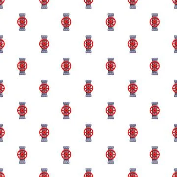 Industrial pipe valve seamless pattern Stock Illustration