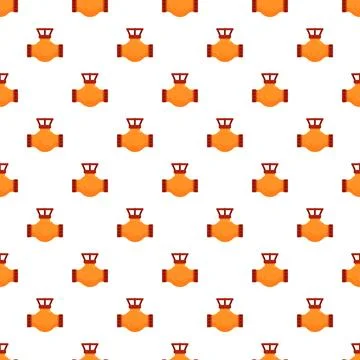 Industrial pipe valve seamless pattern background Illustrazione stock