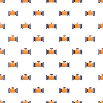 Industrial pipe valves repeating pattern for background Illustration