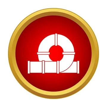 Industrial pipeline system icon with central valve Illustrazione stock