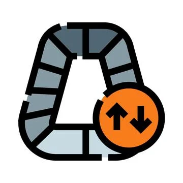 Industrial pipeline system managing bidirectional airflow icon Stock Illustration