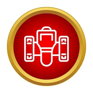 Industrial pipeline valve control button red icon Ilustración de archivo