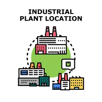 Industrial plant location concept vector illustration Stock Illustration