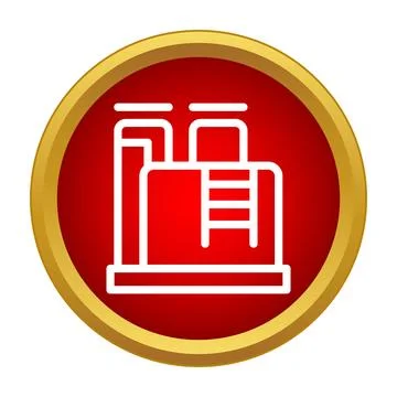 Industrial plant processing and storage facility icon Stock Illustration