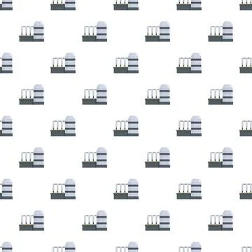 Industrial plant refinery seamless pattern white background Stock Illustration