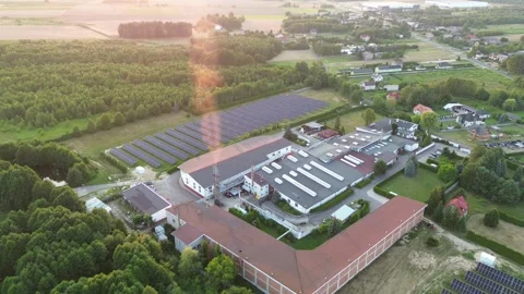 Industrial plant using solar panels Stock Footage 292243259