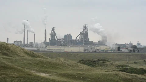 Industrial plants in dunes Stock Footage 31463333