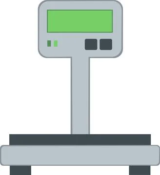 Industrial platform scale for cargo weight measurement Stock Illustration