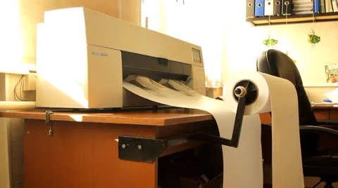 Industrial plotter printer Stock Footage 22519722