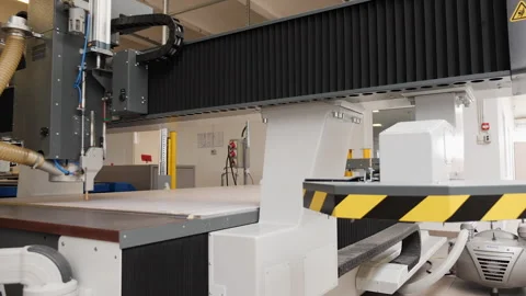 Industrial plotter working - wide shot Video stock 157968386
