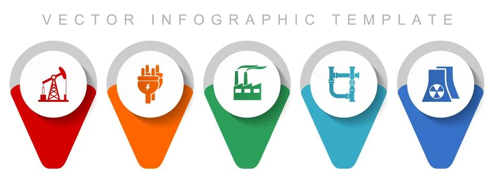 Industrial pointer collection, miscellaneous icons such as oil industry, elec Stock Illustration