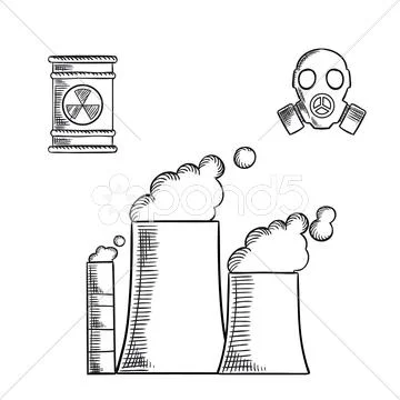 Industrial pollution and destruction of environment Stock Illustration