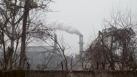 Industrial pollution causing Global warming Stock Footage 146938554