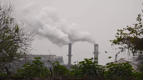 Industrial pollution causing Global warming Stock Footage 146938556