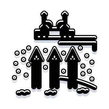 Industrial pollution causing global warming and environmental damage Stock Illustration