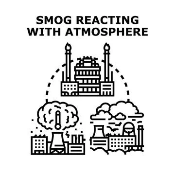 Industrial pollution causing smog and climate change Stock Illustration