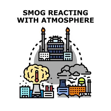 Industrial pollution causing smog and climate change Stock Illustration