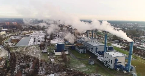 Industrial pollution filmed at the twilight. Dramatic strong contrast. 動画素材 84026831