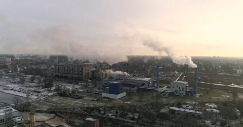 Industrial pollution filmed at the twilight. Dramatic strong contrast. 動画素材 84026837