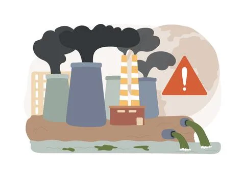 Industrial pollution isolated concept vector illustration. Stock Illustration