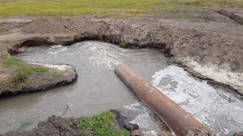 Industrial pollution of the river Stock-Footage 94740099