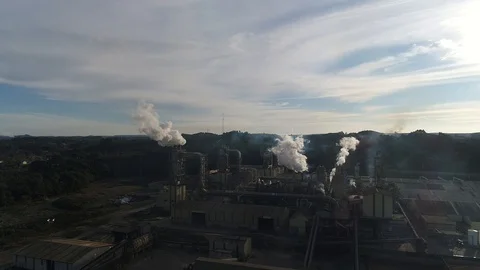 Industrial pollution scene Stock Footage 92145506