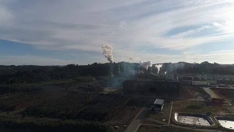 Industrial pollution scene Stock Footage 92145512